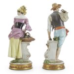 giuseppe cappè coppia di figure agresti in porcellana policroma anni 60 b