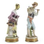 giuseppe cappè coppia di figure agresti in porcellana policroma anni 60 c