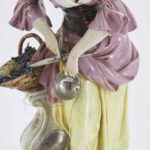 giuseppe cappè coppia di figure agresti in porcellana policroma anni 60 d