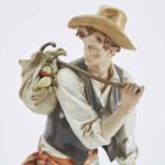 giuseppe cappè coppia di figure agresti in porcellana policroma anni 60 g