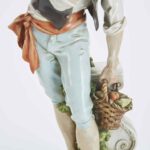 giuseppe cappè coppia di figure agresti in porcellana policroma anni 60 h