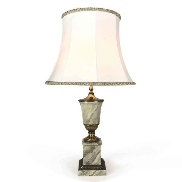 French grey painted tole Lamp 50s