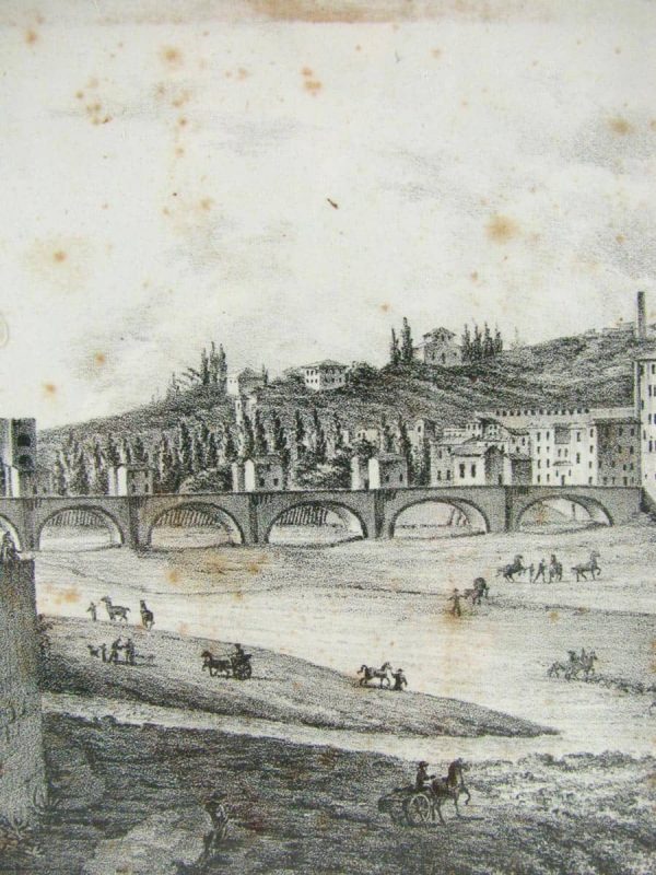 View of Ponte delle Grazie – Antique print