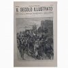 Incisione Antica con Ciclisti Davanti al Re al Convegno del Touring a Milano nel 1897