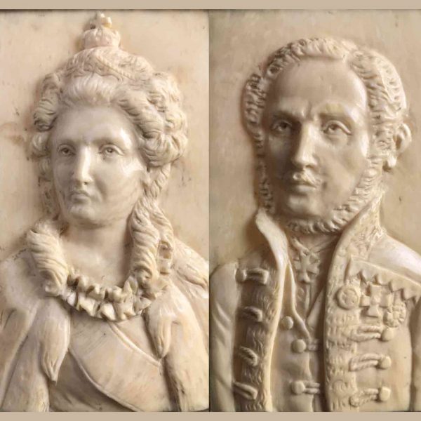 Pair of 19th Century Ivory Bas-relief Portraits