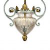 lanterna vintage in ferro  battuto e vetro soffiato q