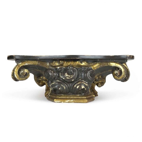 Italian Early 19th Century Carved Silvered Capital Wall Bracket