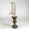 lampada antica del 1700 con paralume a ventola sagomata b