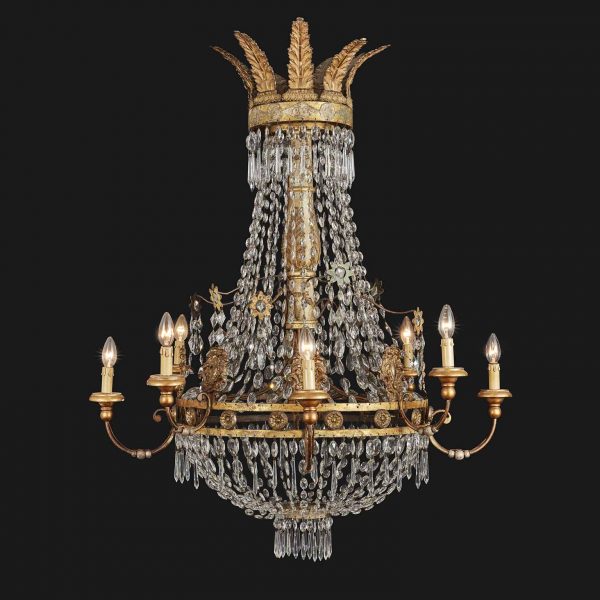 18th Century Italian Empire Gilt Chandelier from Lucca