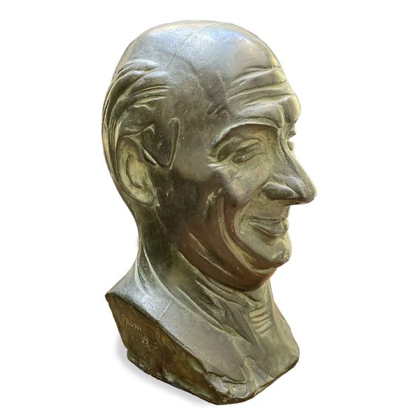 Caricature Male Bust 1959 by Luigi Froni Italian Sculptor