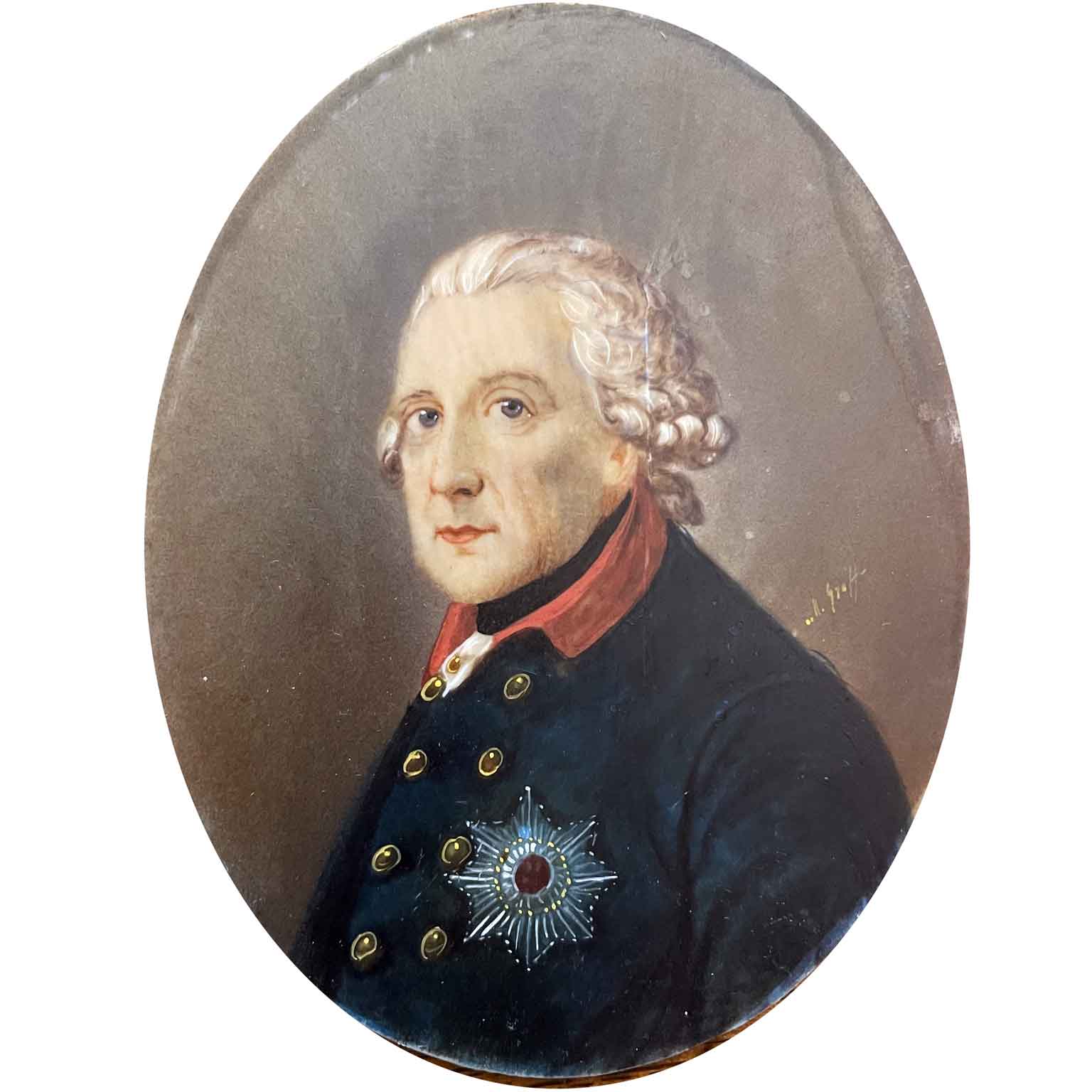 artista del 1800 ritratto di federico II di prussia a
