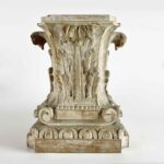 coppia di capitelli intagliati a foglia di acanto firenze 1900 a