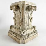coppia di capitelli intagliati a foglia di acanto firenze 1900 b
