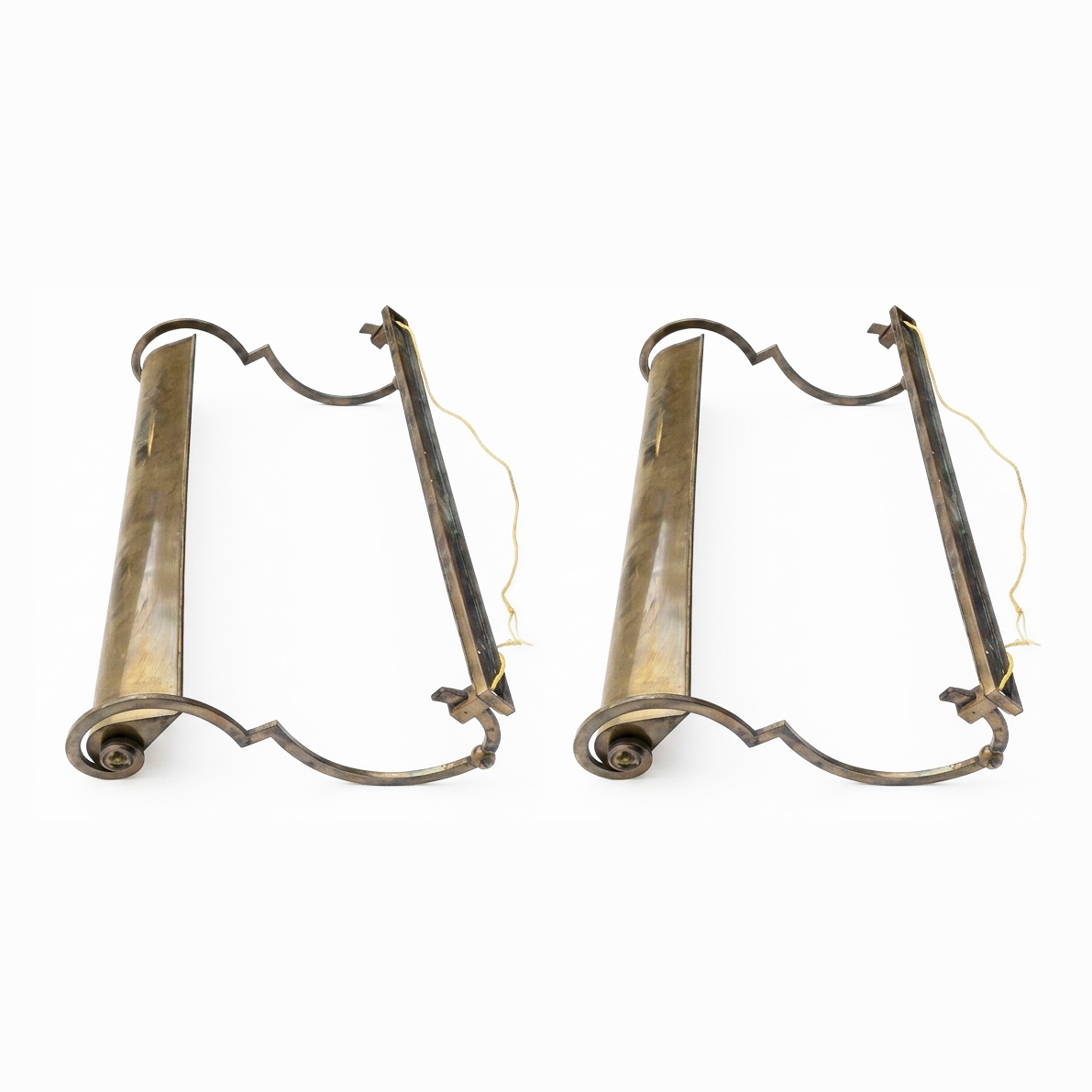 coppia di lampade da parete in ottone per quadri c