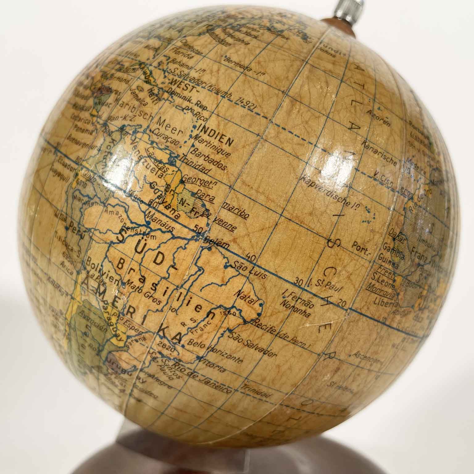 globo terrestre tedesco räths arthur krause edito a lipsia ddr 1950 c
