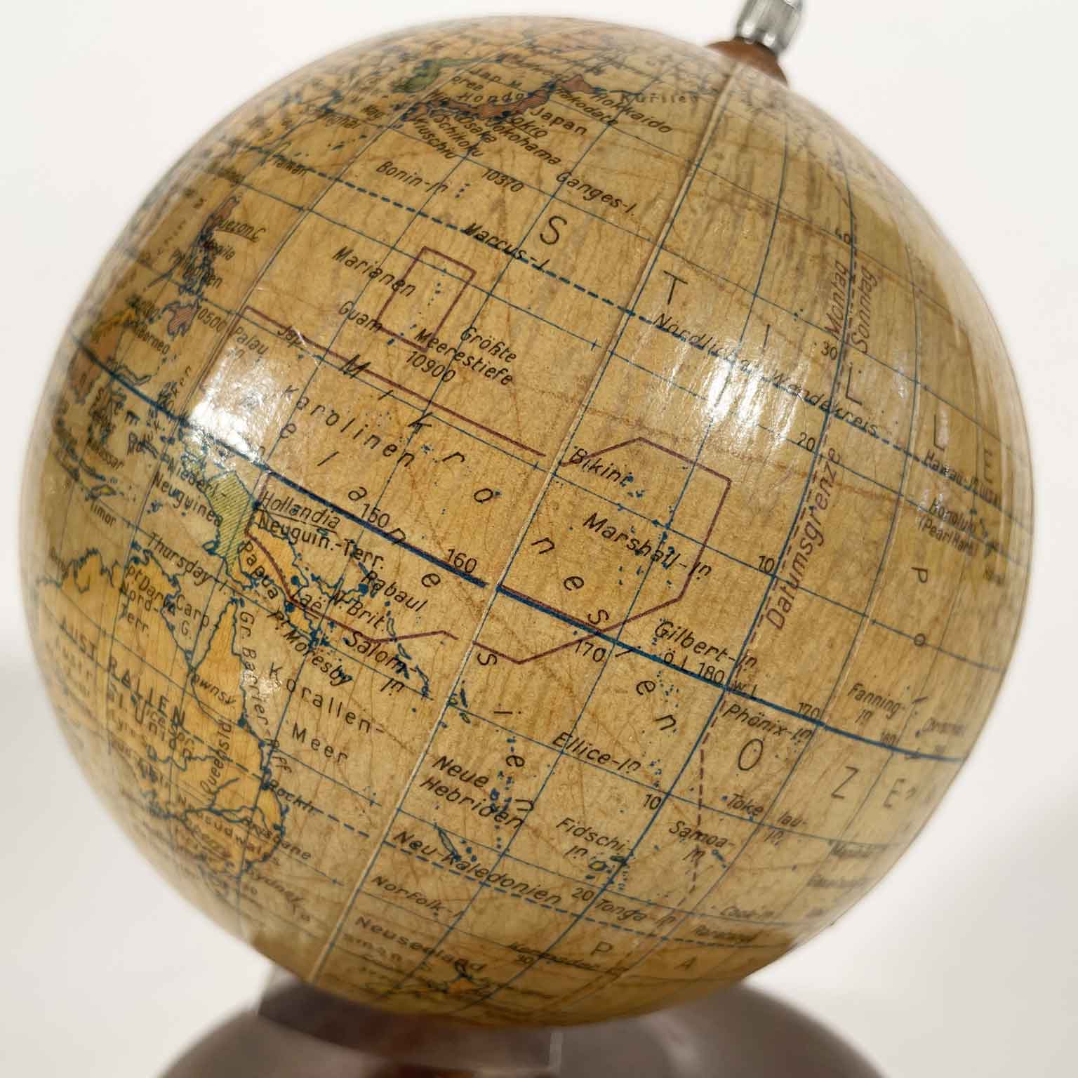 globo terrestre tedesco räths arthur krause edito a lipsia ddr 1950 d
