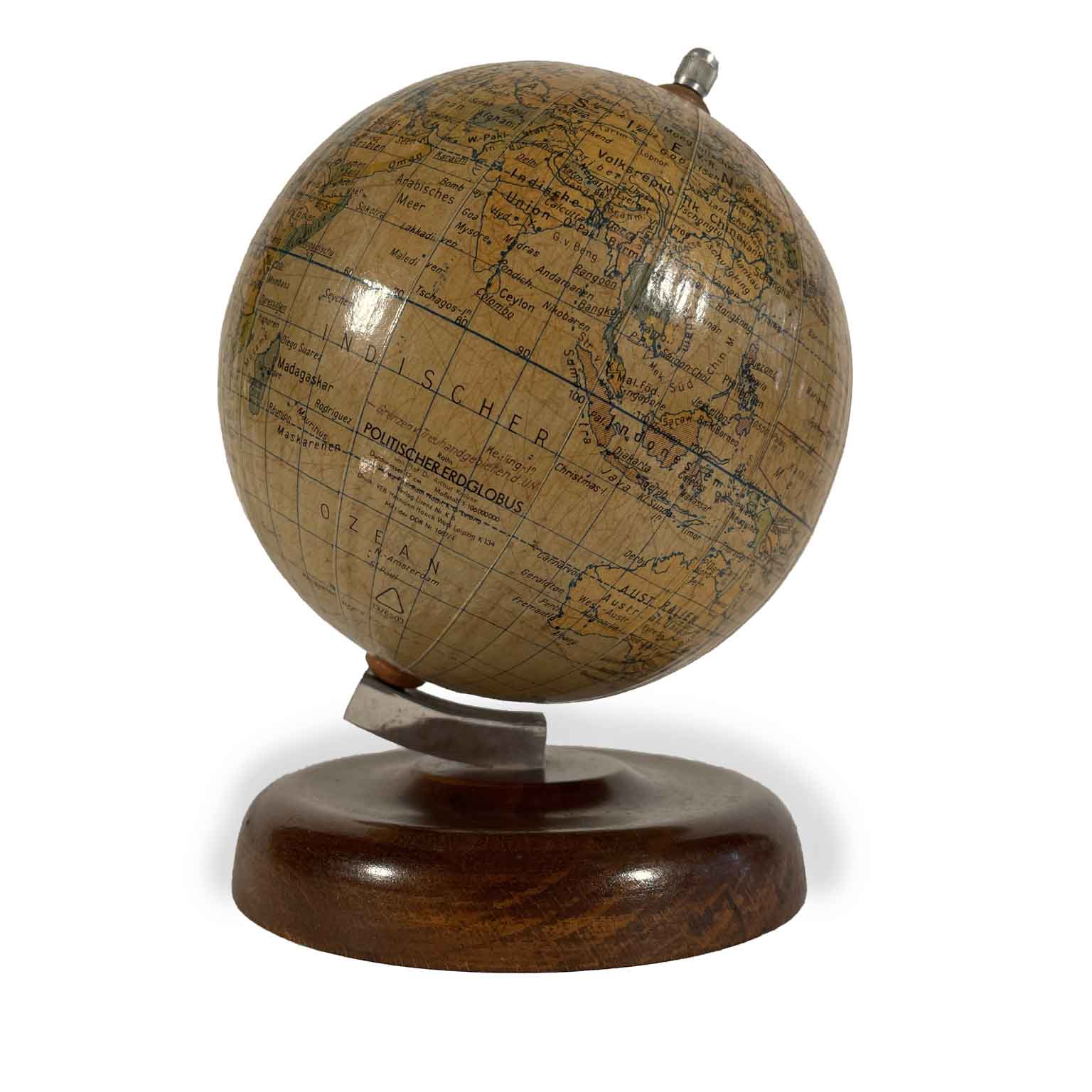 globo terrestre tedesco räths arthur krause edito a lipsia ddr 1950