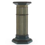 colonna esagonale in legno avorio e turchese