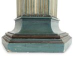 colonna esagonale in legno avorio e turchese a