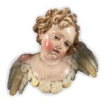 cherubino in terracotta decorata 1800