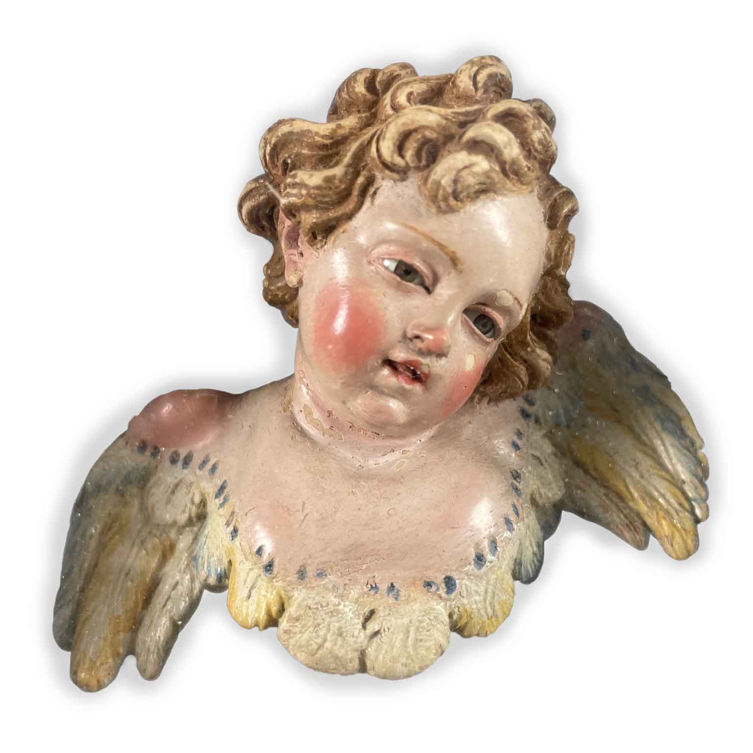 cherubino in terracotta decorata 1800