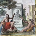 stampa antica con carta geografica dei territori di apvia di lodi e di piacenza 1750 b