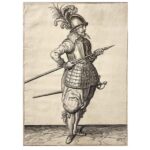 jacob de gheyn soldato con armatura elmo spada e picca 1607