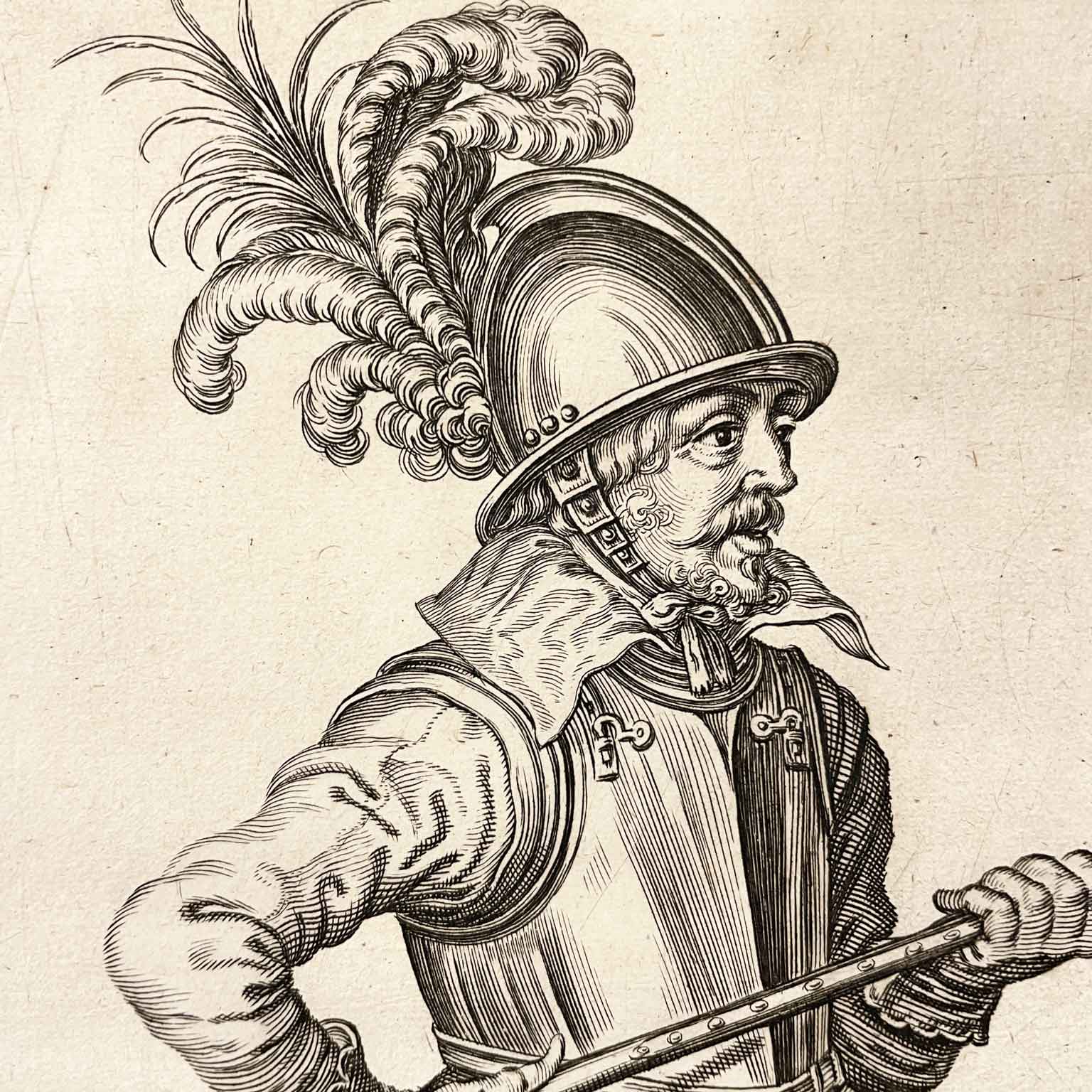 jacob de gheyn soldato con armatura elmo spada e picca 1607 a