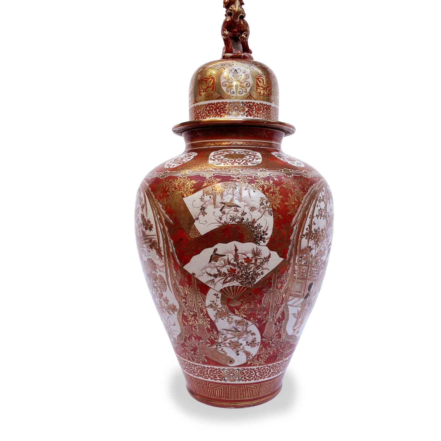 grande vaso in porcellana kutani periodo meiji fine 1800 d