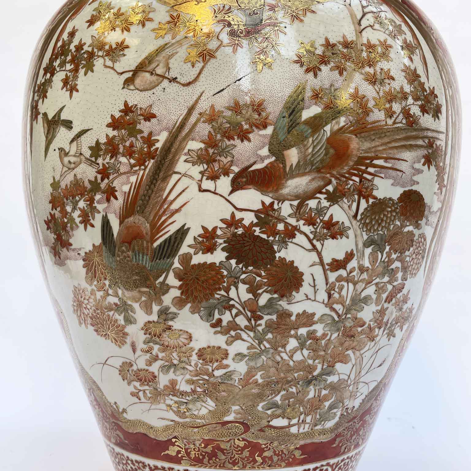 grande vaso in porcellana kutani periodo meiji fine 1800 o