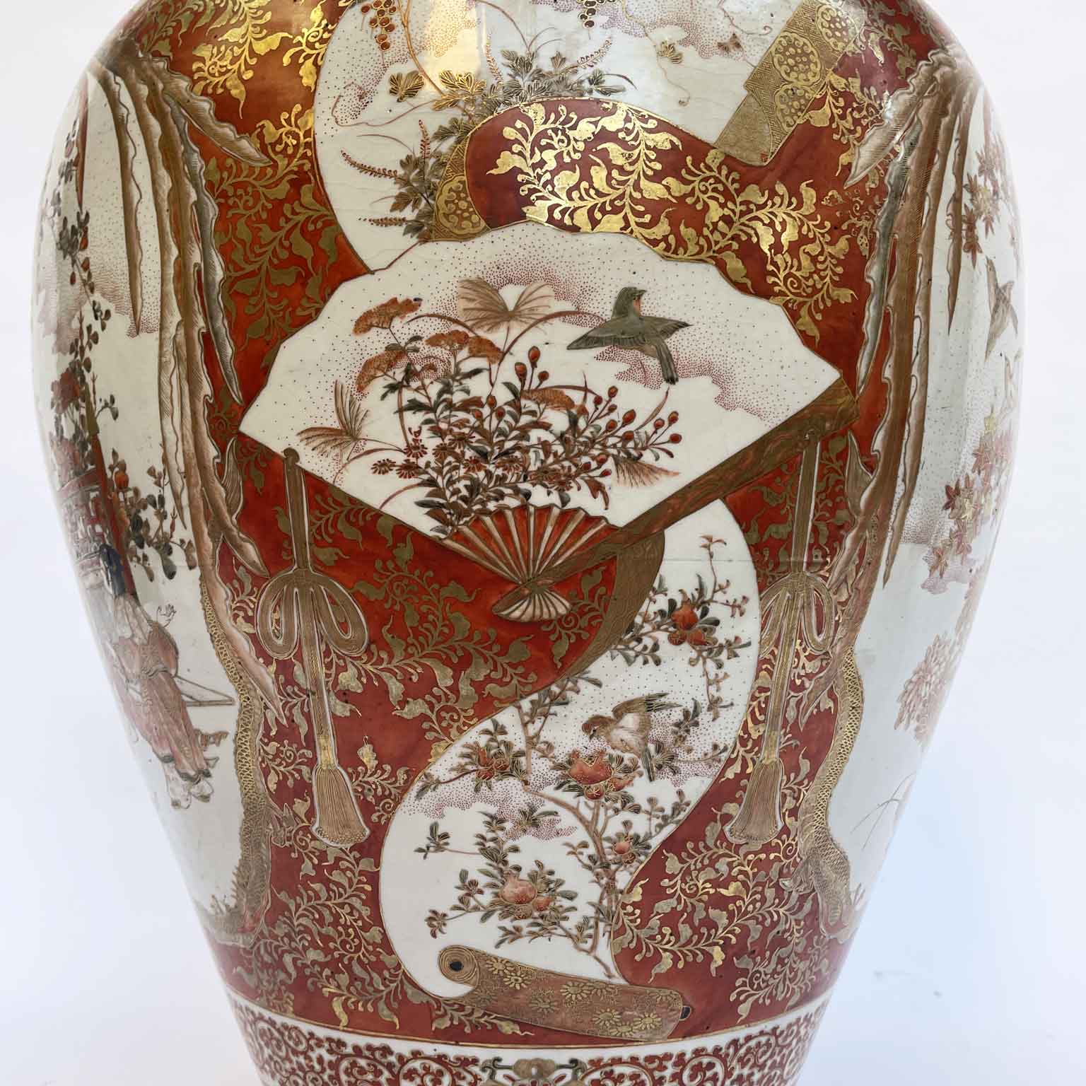 grande vaso in porcellana kutani periodo meiji fine 1800 p
