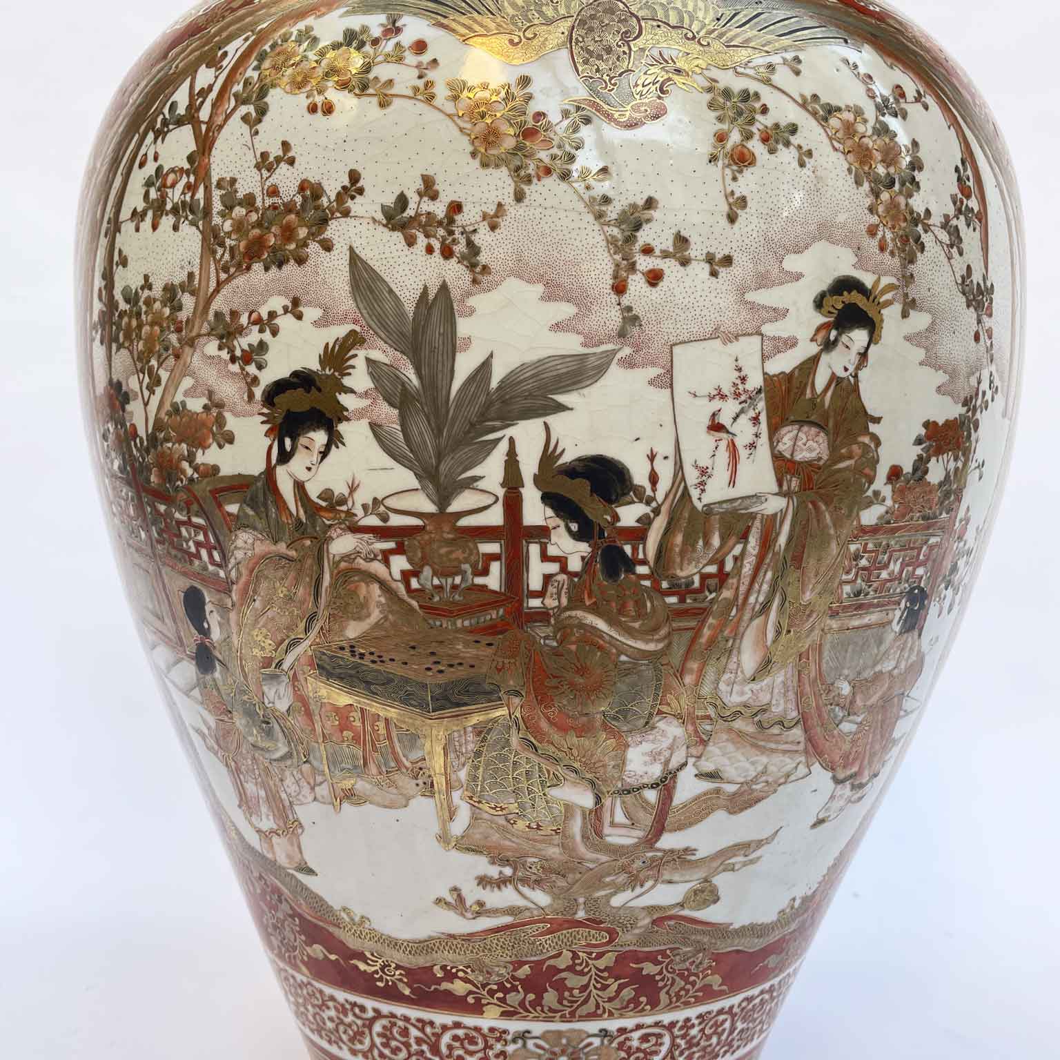 grande vaso in porcellana kutani periodo meiji fine 1800 q