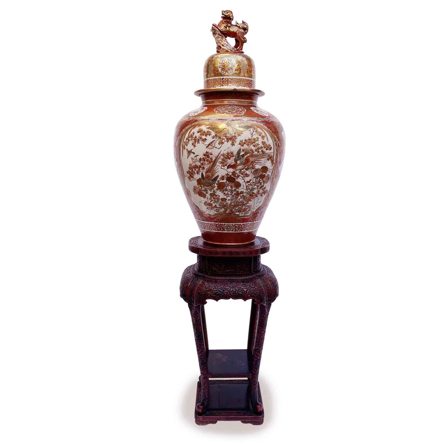 grande vaso in porcellana kutani periodo meiji fine 1800