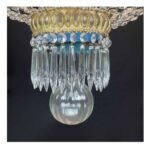grande lampadario impero fine 1700 a 18 luci in cristallo e ottone dorato i