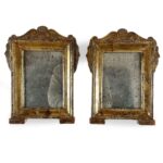 coppia di cornici con specchio fine 1800 portaritratti in stile neoclassico