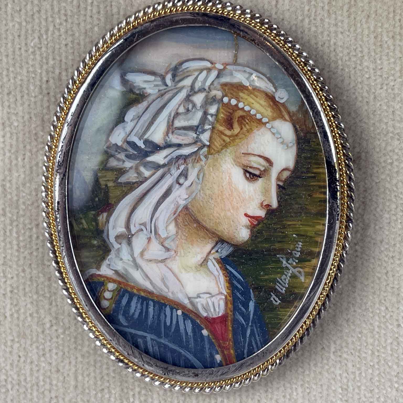 anna manfriani composizione di sei miniature ovali 1960 circa a