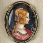 anna manfriani composizione di sei miniature ovali 1960 circa d