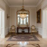 lampadario francese da ingresso in ottone e cristallo m