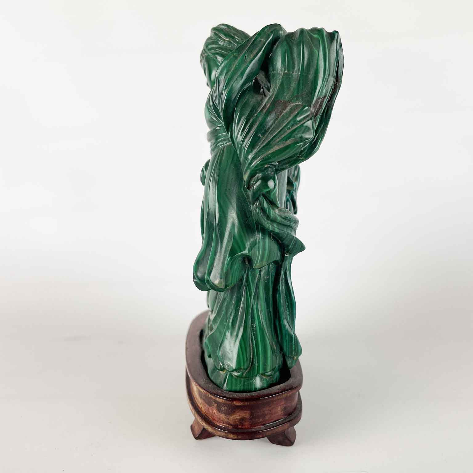 coppia di figure femminili in malachite c