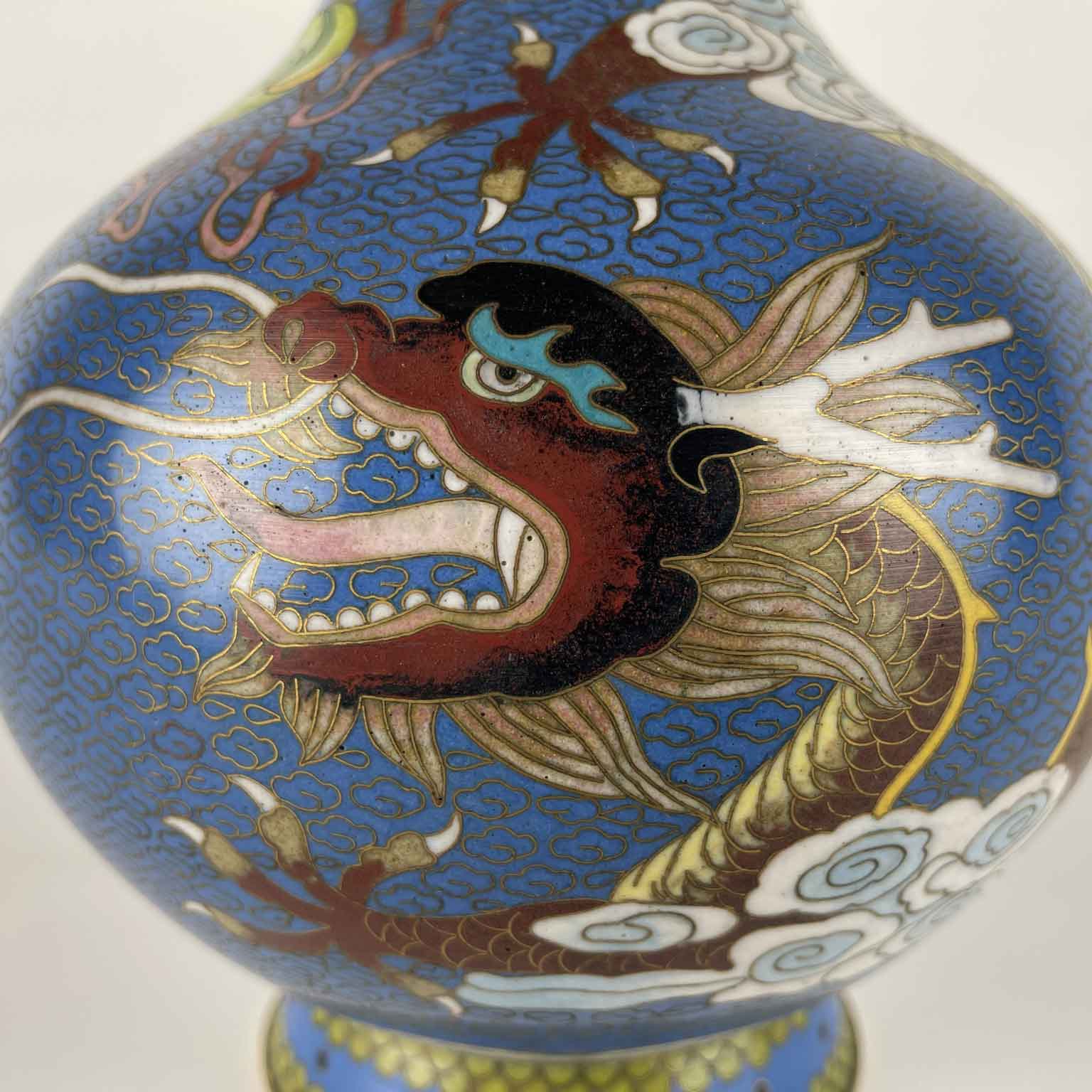 coppia di vasi cloisonné cinesi a fondo turchese 1960 circa b
