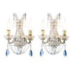 coppia di appliques con perline a due luci