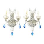 coppia di appliques con perline a due luci a