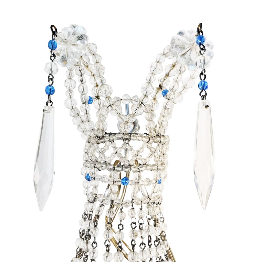 coppia di appliques con perline a due luci b