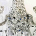 coppia di appliques con perline a due luci e