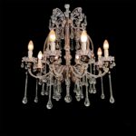 antico lampadario a gabbia perlinato con cristalli 8 luci b