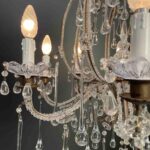 antico lampadario a gabbia perlinato con cristalli 8 luci i