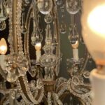 antico lampadario a gabbia perlinato con cristalli 8 luci n