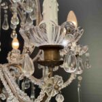 antico lampadario a gabbia perlinato con cristalli 8 luci q