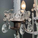 antico lampadario a gabbia perlinato con cristalli 8 luci r