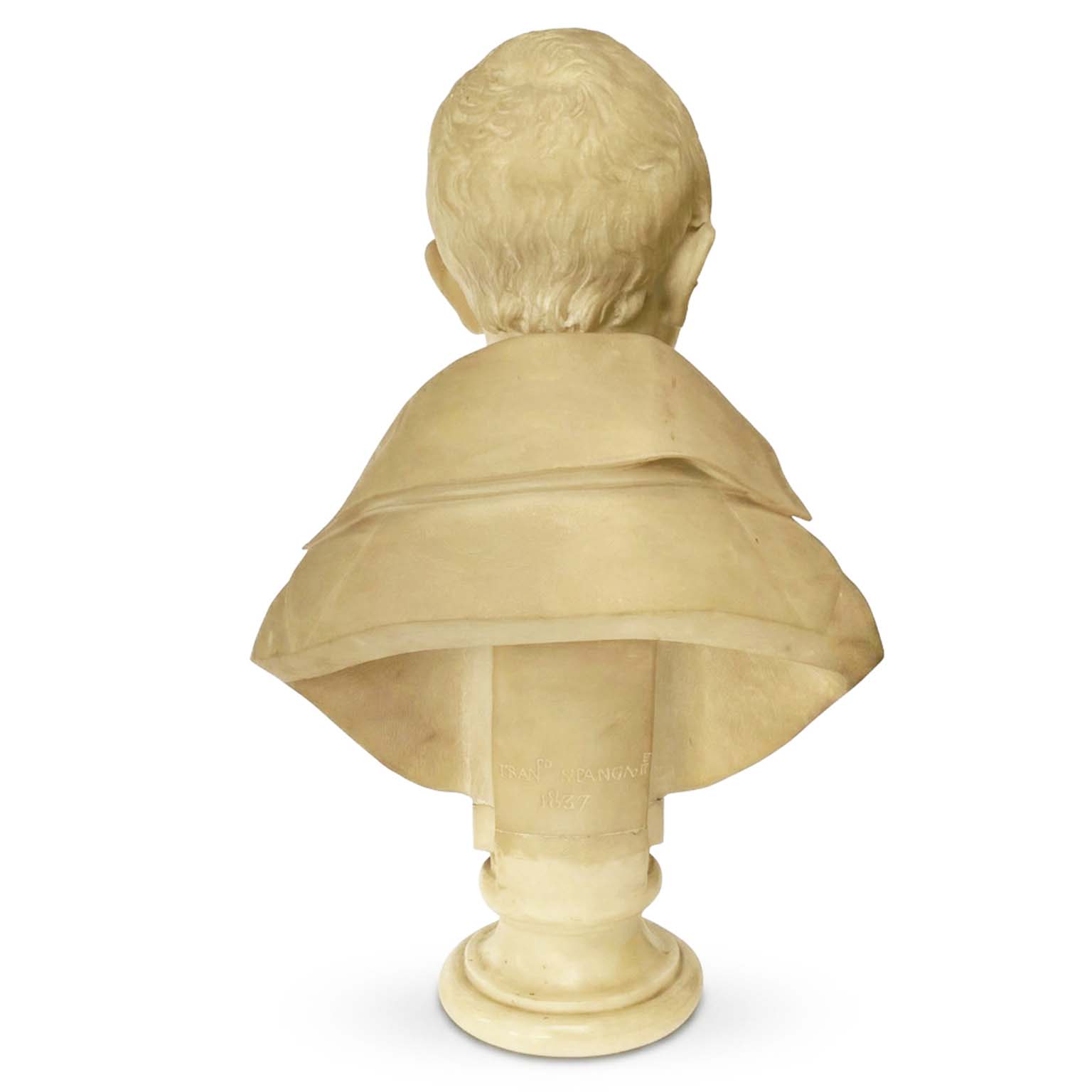 francesco stanga busto di bambino in marmo di carrara 1837 b